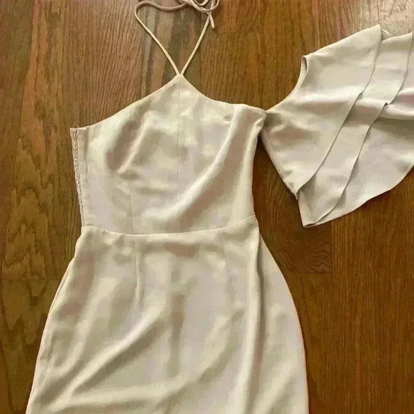 Amanda Uprichard One Shoulder Dress in Cream - Picture 3 of 8